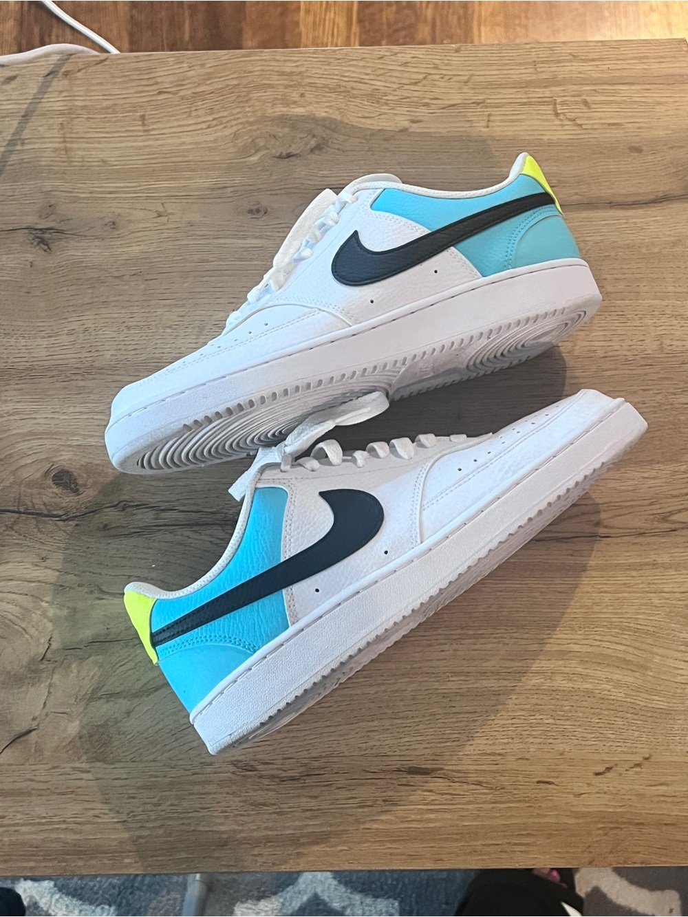 Nike Court Vision Low White Aqua Neon Women’s Sneakers